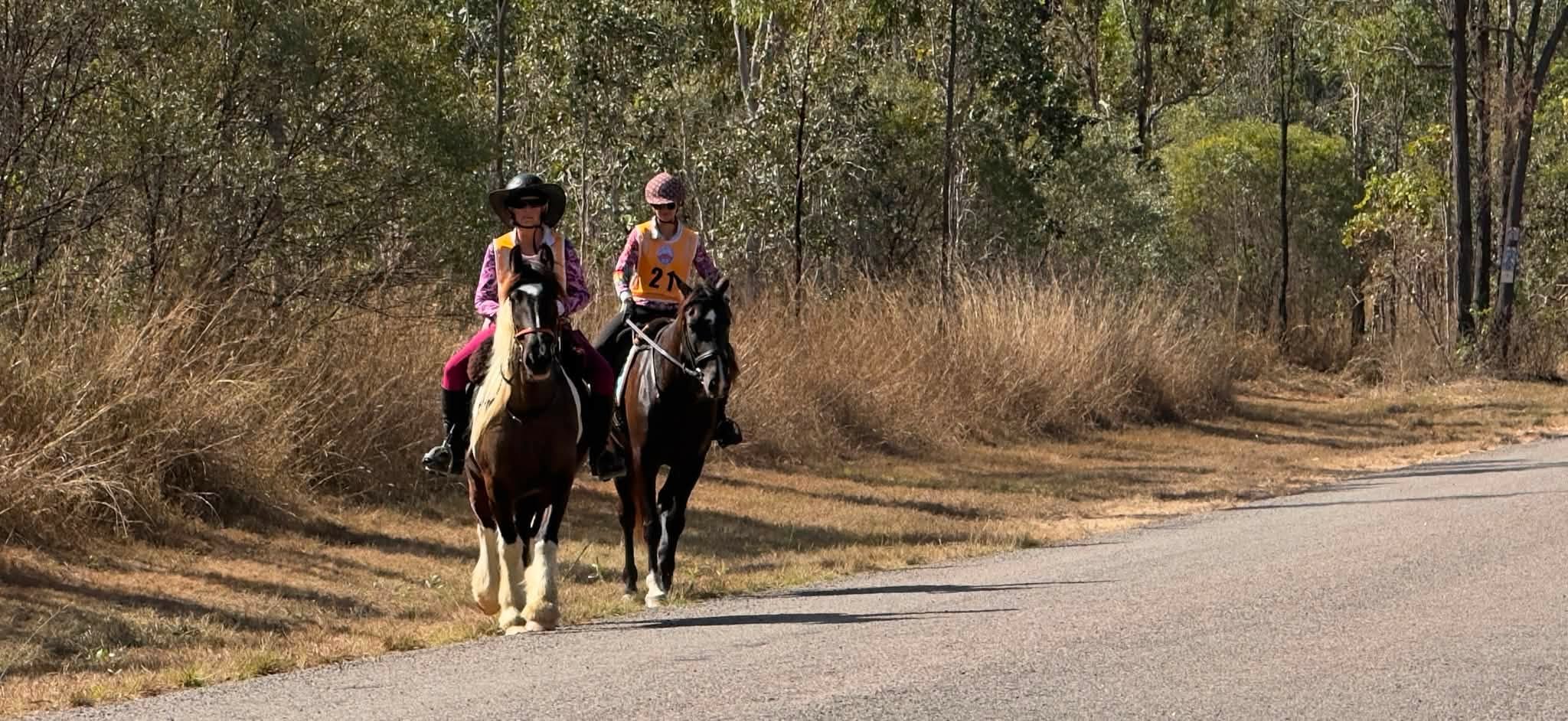 Two endurance riders on the ride track