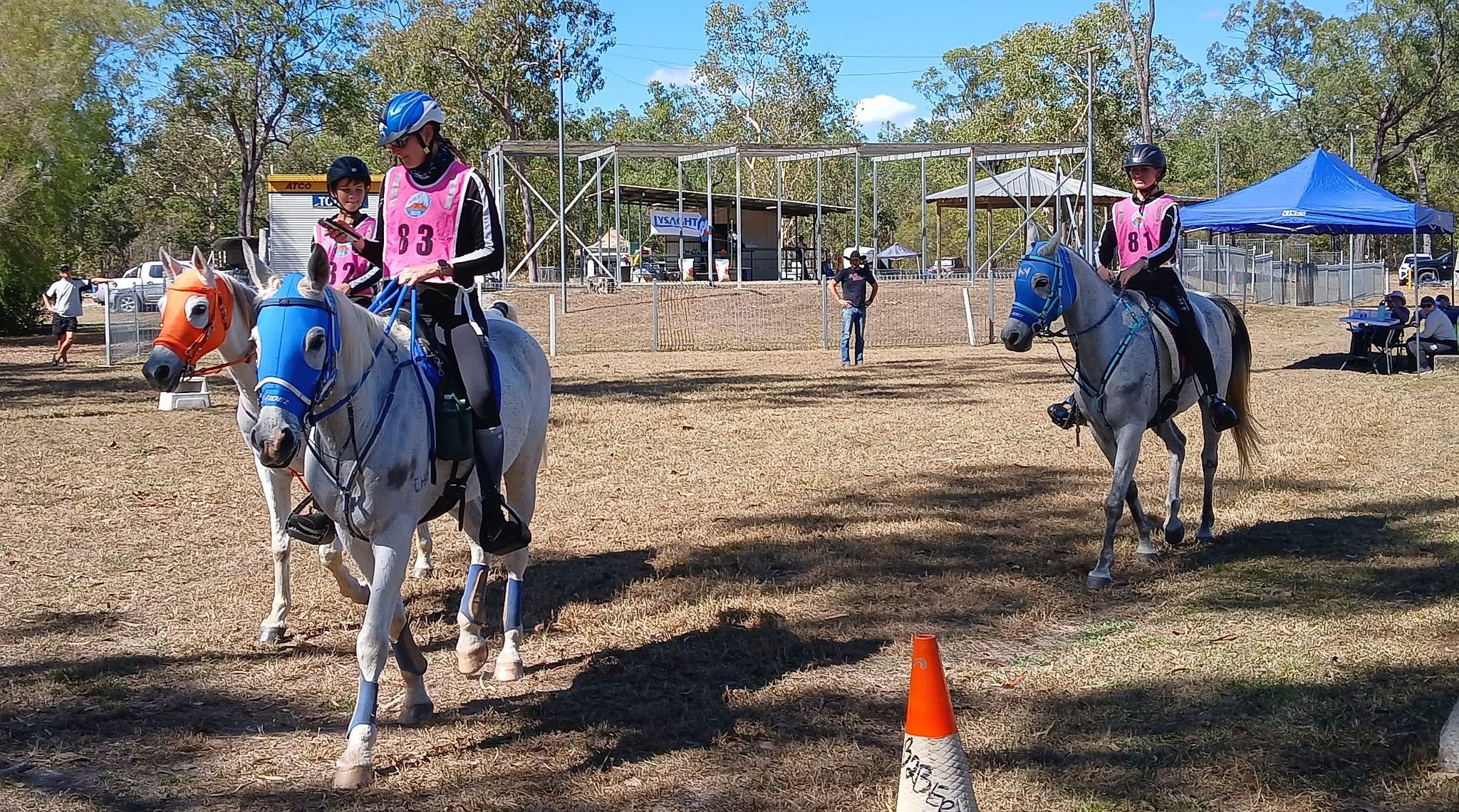 Riders near the ride base vetting area