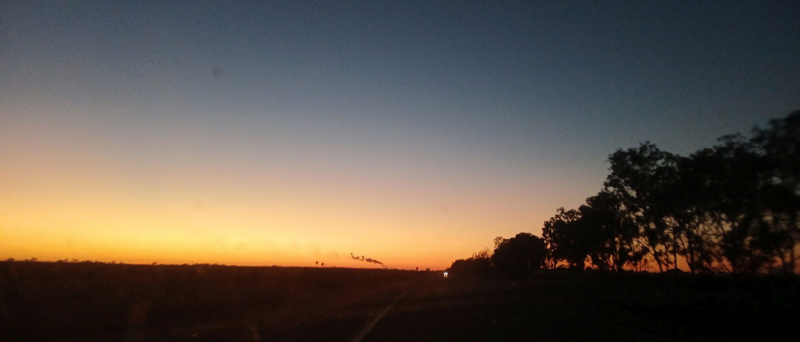 Sunrise over the track near Denison Creek